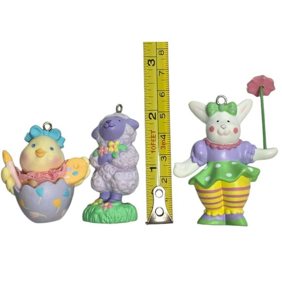 3 Vintage Avon Easter Ornaments Bunny Chick Egg Lamb Spring Figurines Decor 1991 - Picture 9 of 10